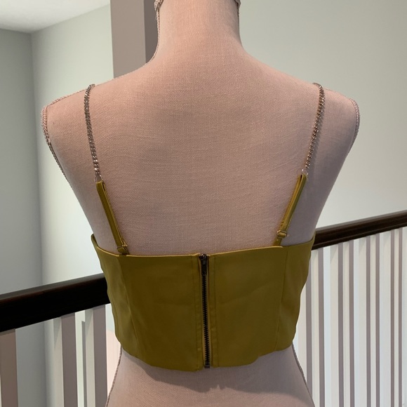 Chartreuse Rhinestone Crop Top - Picture 6 of 8